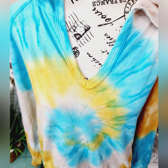 NWT Anthropologie Oversized Maronie Womens Tie-Dye Hooded Top - Picture 6 of 12